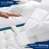 Mattress Topper Extra Deep Filling 10cm Thick Quilted Fluffy Single Double King SuperKing Size - seventhstitch