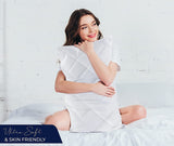 Luxury Pillow 2 Pack With Quilted Cover Hotel Quality Bed Pillows Soft Down Alternative Filled Best for Side, Stomach and Back Sleeper - seventhstitch