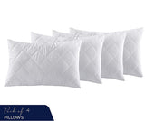 Luxury Pillow 2 Pack With Quilted Cover Hotel Quality Bed Pillows Soft Down Alternative Filled Best for Side, Stomach and Back Sleeper - seventhstitch