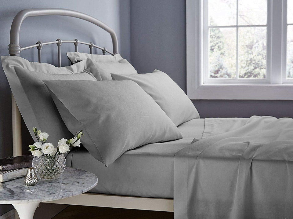 Luxury Egyptian Cotton Flat Sheet 400 Thread Count Double King Super King Sizes - seventhstitch