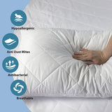 Luxury Pillow 2 Pack With Quilted Cover Hotel Quality Bed Pillows Soft Down Alternative Filled Best for Side, Stomach and Back Sleeper - seventhstitch