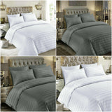 400TC DUVET COVER SET 100% EGYPTIAN COTTON DOUBLE SUPER KING SIZE BEDDING WHITE GREY - seventhstitch