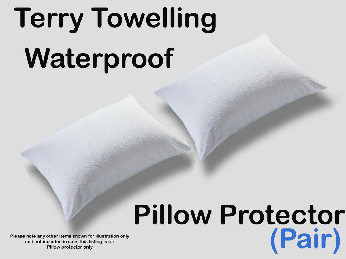 Pack of 2 Waterproof Quilted Pillow Protectors 100 Cotton