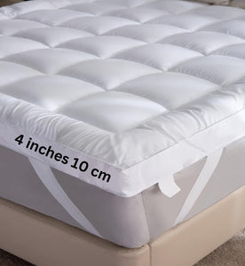Mattress Topper Extra Deep Filling 10cm Thick Quilted Fluffy Single Double King SuperKing Size - seventhstitch