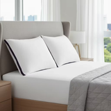 Luxury Pillow 2 Pack Hotel Quality Quilted Bed Pillows Soft Down Alternative Filled Best for Side, Stomach and Back Sleeper - seventhstitch
