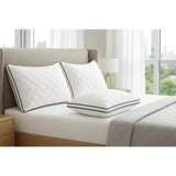 Luxury Pillow 2 Pack Hotel Quality Quilted Bed Pillows Soft Down Alternative Filled Best for Side, Stomach and Back Sleeper - seventhstitch