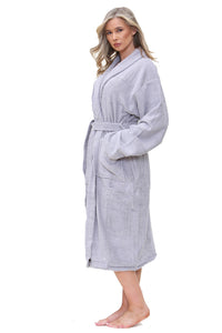 Bathrobe 100% Luxury Egyptian Cotton Men Women Terry Towel Bath Robe Dressing Gowns - seventhstitch