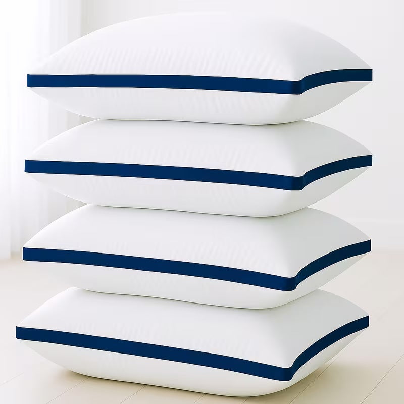 Luxury Hotel Quality Pillows Hollow Fibre Filled Bed Pillows Extra Soft Bounce Back Anti Allergic, Breathable