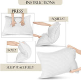Luxury Hotel Quality Pillows Hollow Fibre Filled Bed Pillows Extra Soft Bounce Back Anti Allergic, Breathable - seventhstitch