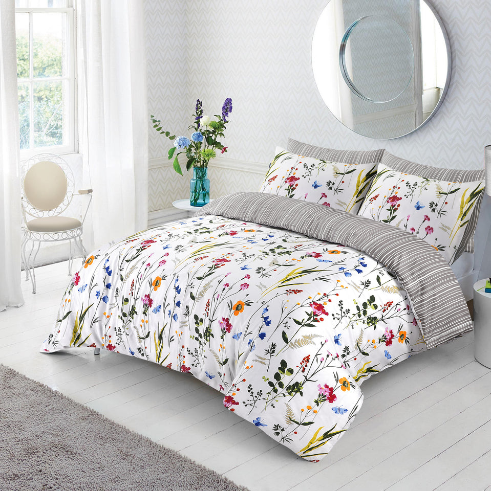 Printed Bedding Sets 100% Cotton 200 Thread Count Reversible Print Duvet Covers Set - seventhstitch