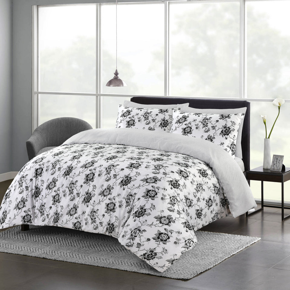 Printed Bedding Sets 100% Cotton 200 Thread Count Reversible Print Duvet Covers Set - seventhstitch