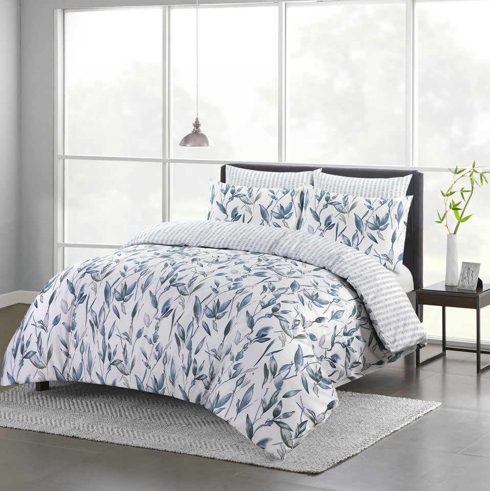 Printed Bedding Sets 100% Cotton 200 Thread Count Reversible Print Duvet Covers Set - seventhstitch