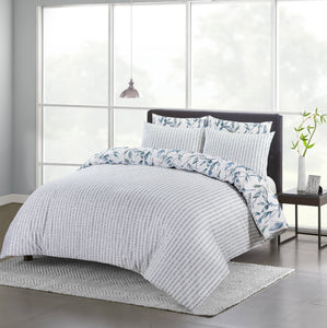 Printed Bedding Sets 100% Cotton 200 Thread Count Reversible Print Duvet Covers Set - seventhstitch