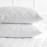 Luxury Pillow 2 Pack With Quilted Cover Hotel Quality Bed Pillows Soft Down Alternative Filled Best for Side, Stomach and Back Sleeper - seventhstitch