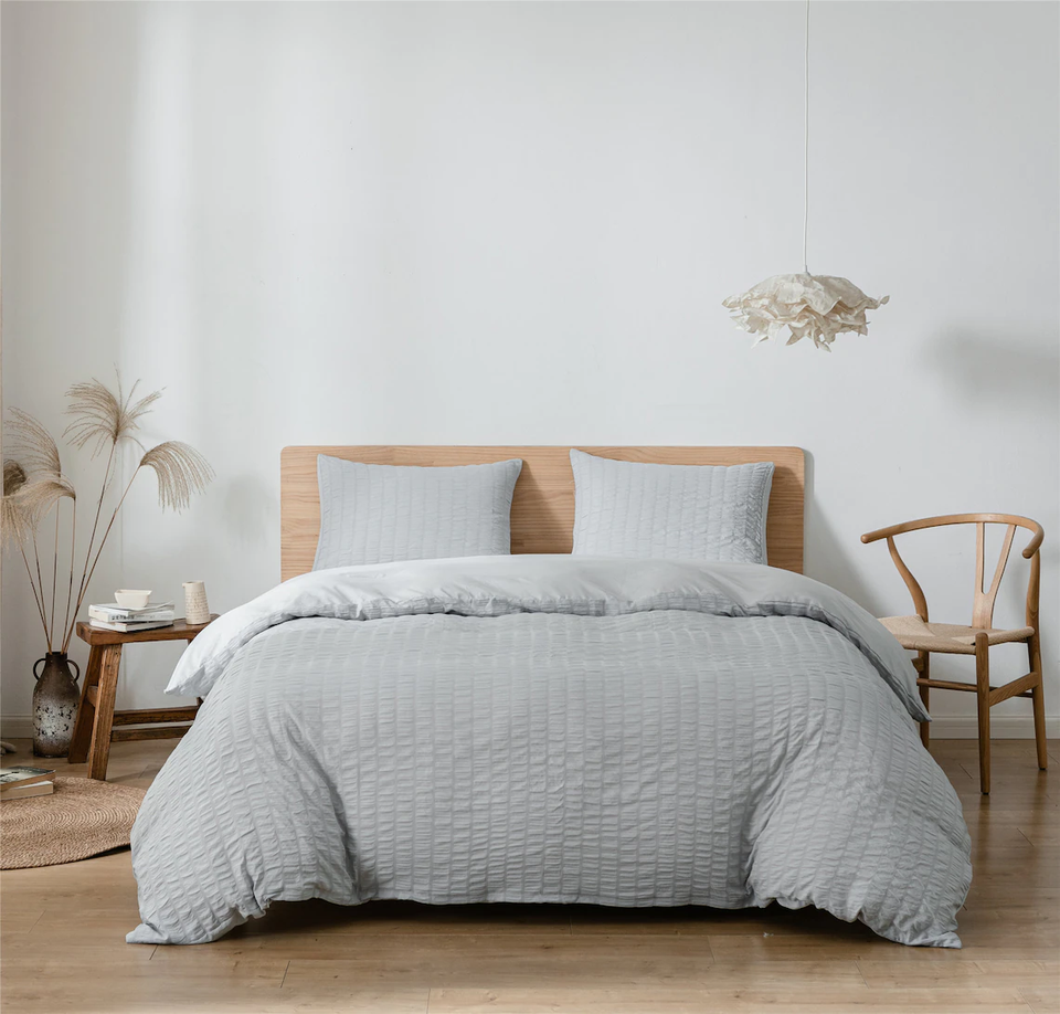 Seersucker Duvet Cover Quilt Set 100 Egyptian Cotton Bedding Sets Dou