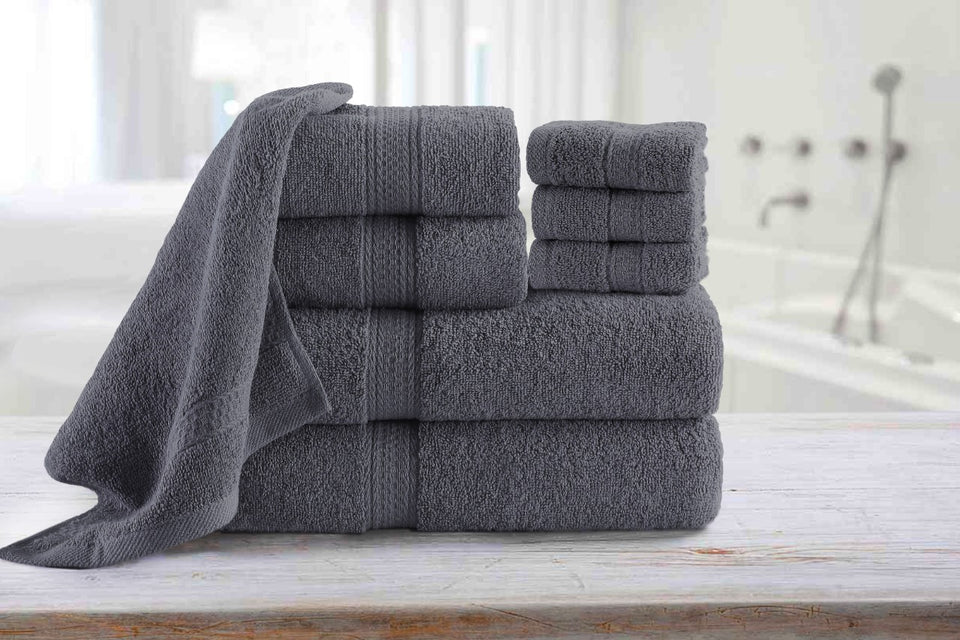 Shop Egyptian Cotton Dark Grey Bath Towel Set of 6