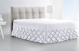 Luxury Fitted Pintuck Valance Sheet 100% Egyptian Cotton Single Double King Super King Size - seventhstitch