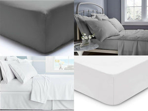 Luxury Hotel Quality 400TC Extra Deep 40cm Fitted Sheet 100% Egyptian Cotton Double King Super King - seventhstitch