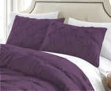 Pintuck Duvet Cover 100% Egyptian Cotton Single Double King Super King Size Bedding Set - seventhstitch
